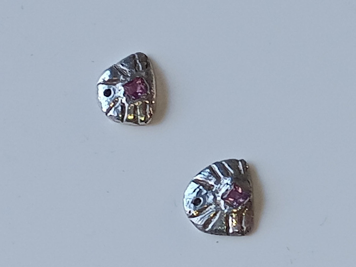 Princess Cut Lavender Sapphires Fan Shaped Earring Jackets Fine Silver - Gems by Gigi