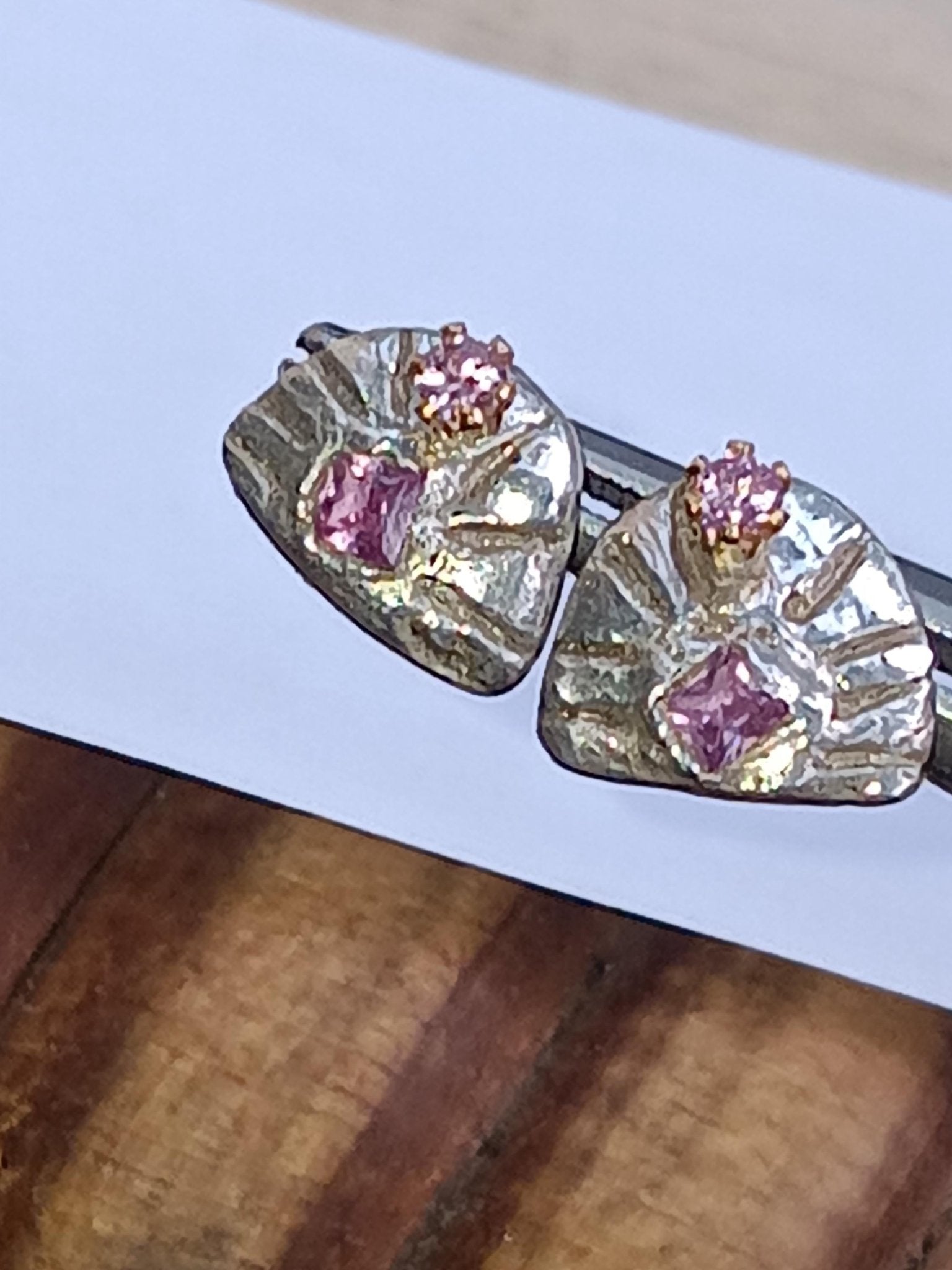 Princess Cut Lavender Sapphires Fan Shaped Earring Jackets Fine Silver - Gems by Gigi
