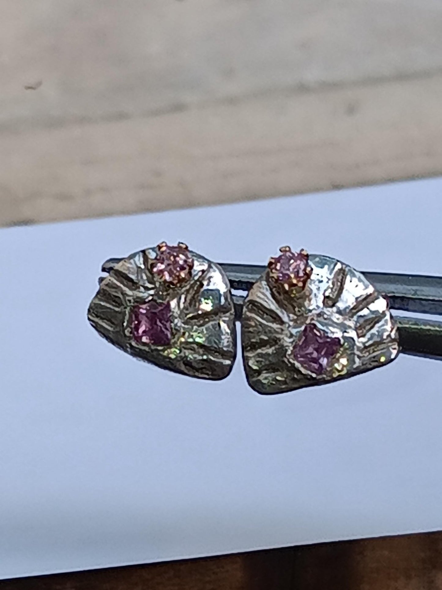 Princess Cut Lavender Sapphires Fan Shaped Earring Jackets Fine Silver - Gems by Gigi