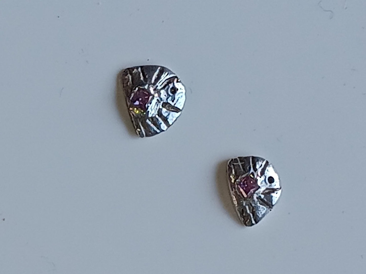 Princess Cut Lavender Sapphires Fan Shaped Earring Jackets Fine Silver - Gems by Gigi