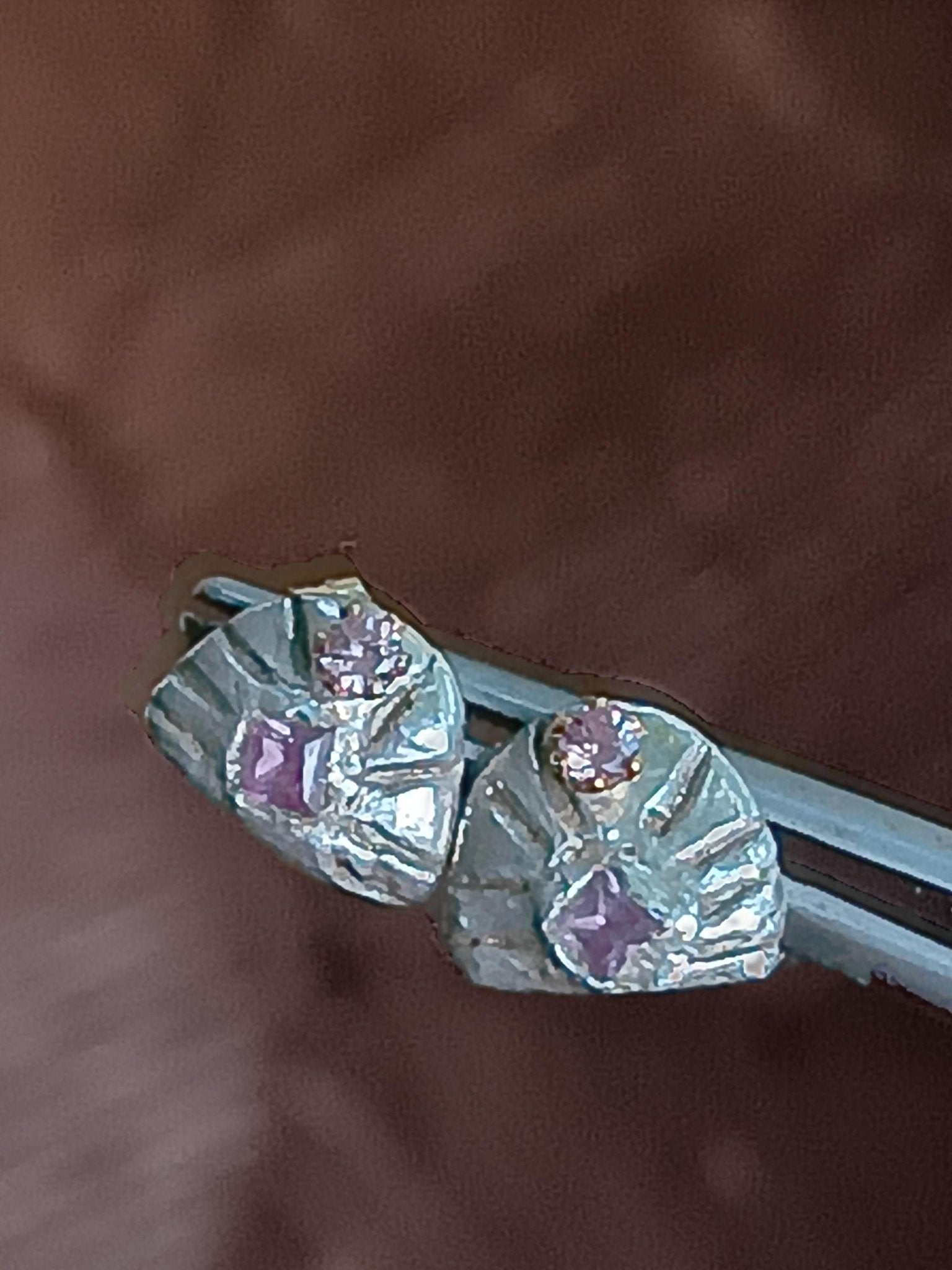 Princess Cut Lavender Sapphires Fan Shaped Earring Jackets Fine Silver - Gems by Gigi