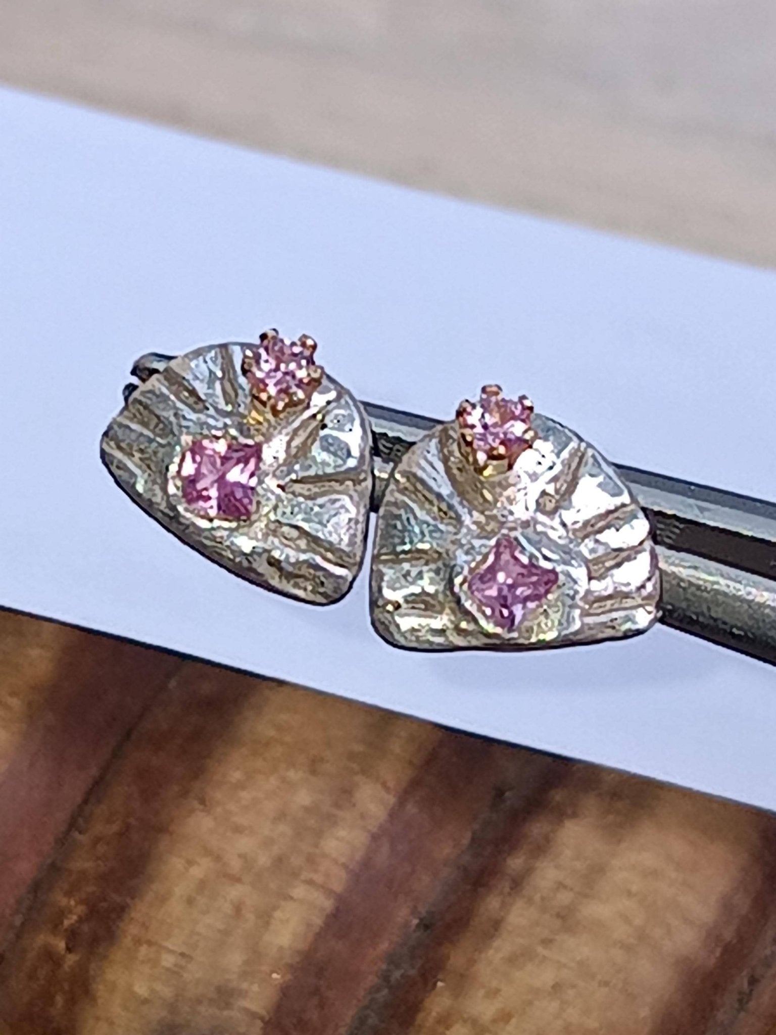 Princess Cut Lavender Sapphires Fan Shaped Earring Jackets Fine Silver - Gems by Gigi