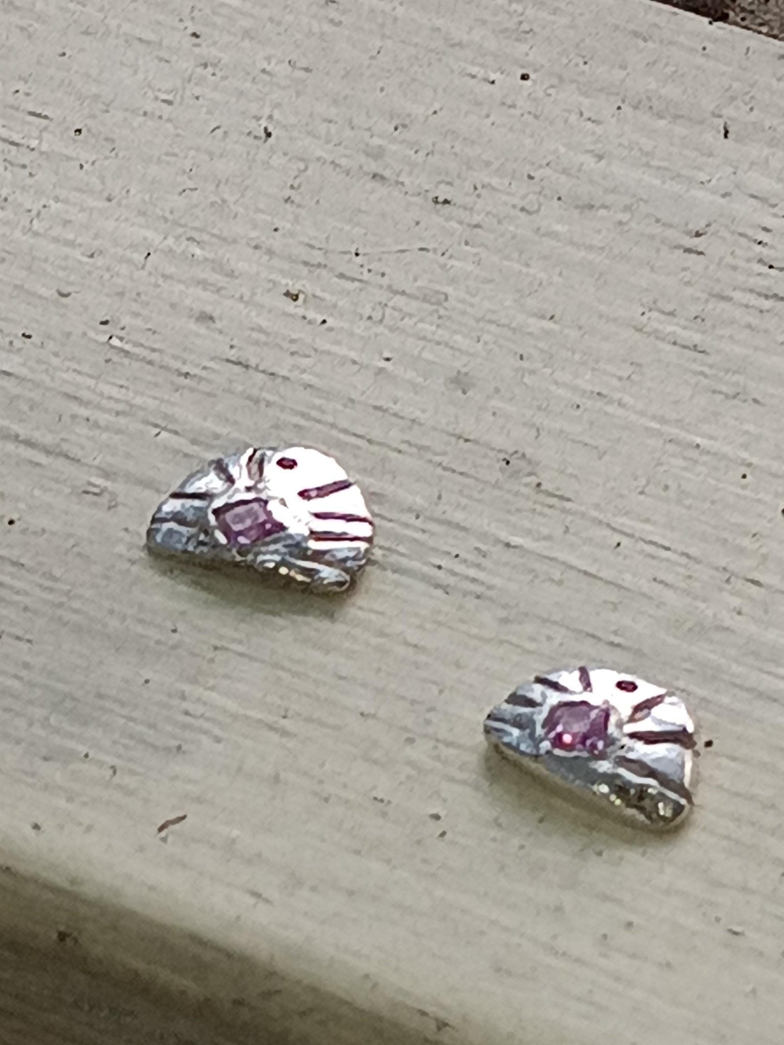 Princess Cut Lavender Sapphires Fan Shaped Earring Jackets Fine Silver - Gems by Gigi
