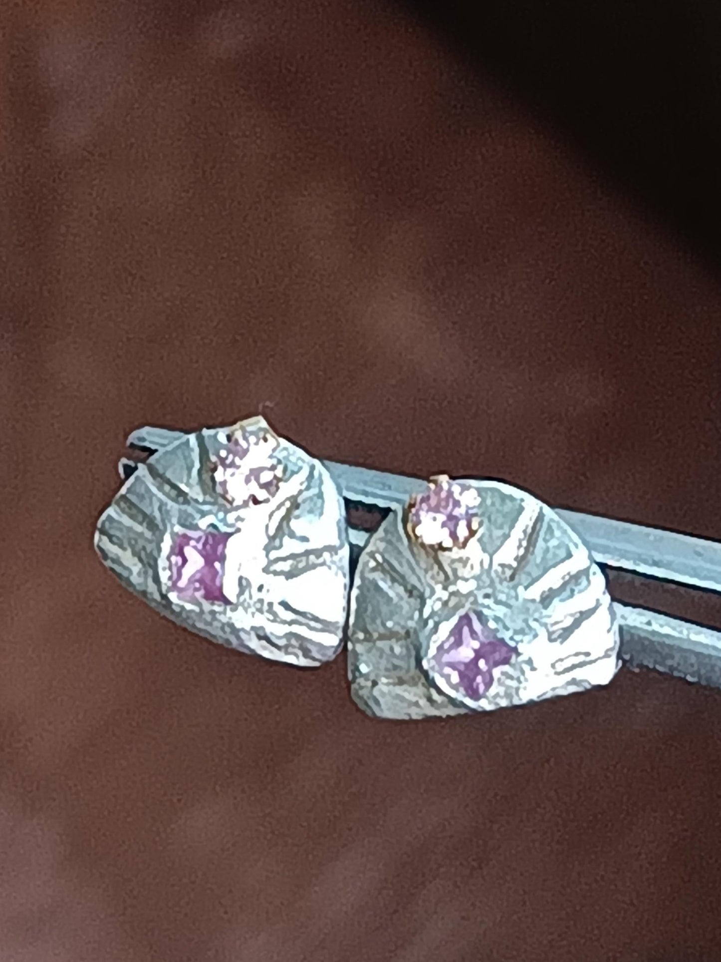 Princess Cut Lavender Sapphires Fan Shaped Earring Jackets Fine Silver - Gems by Gigi