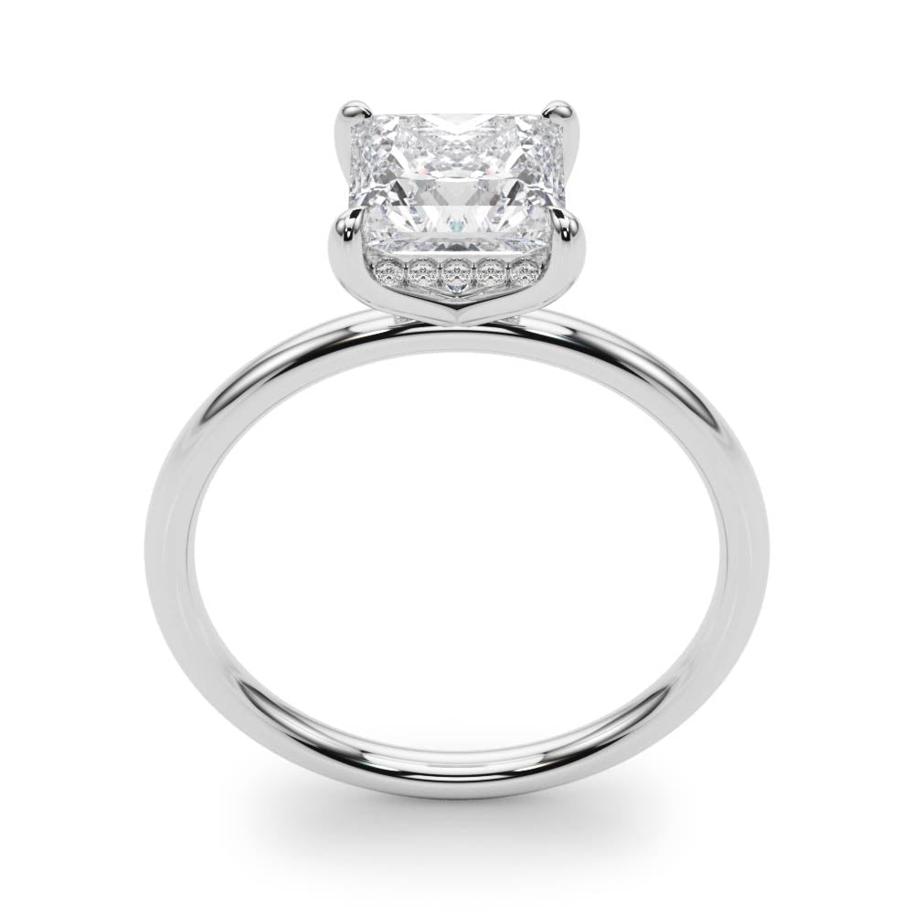 Princess Lab Grown Diamond Hidden Halo Engagement Ring White Gold 14kt - Gems by Gigi