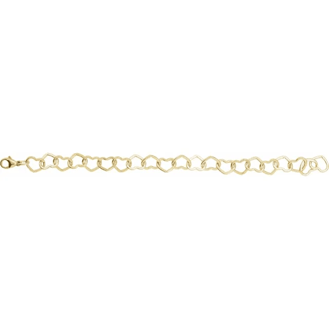 Puffed Heart Bracelet 9mm 14kt Yellow Gold Filled - Gems by Gigi