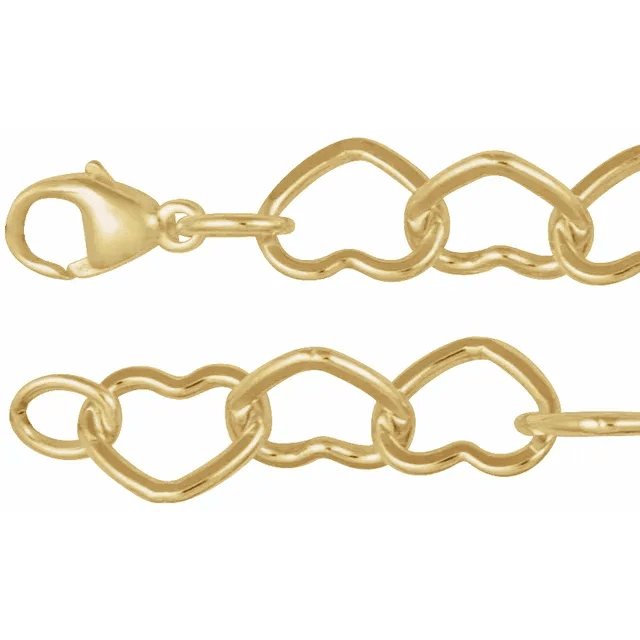 Puffed Heart Bracelet 9mm 14kt Yellow Gold Filled - Gems by Gigi