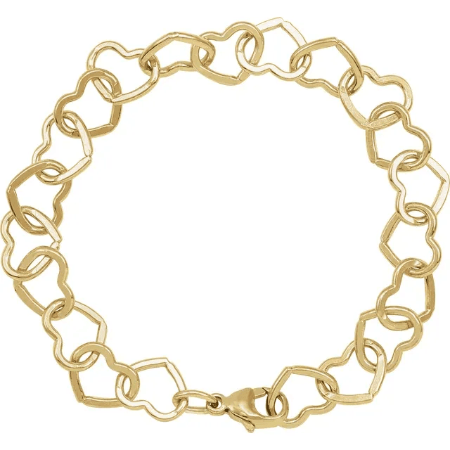 Puffed Heart Bracelet 9mm 14kt Yellow Gold Filled - Gems by Gigi