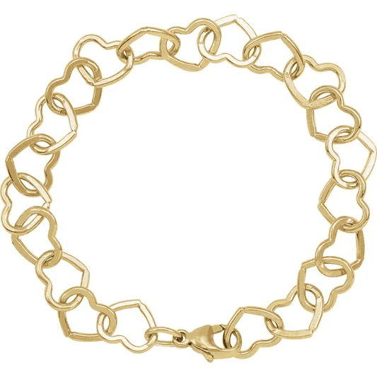 Puffed Heart Bracelet 9mm 14kt Yellow Gold Filled - Gems by Gigi