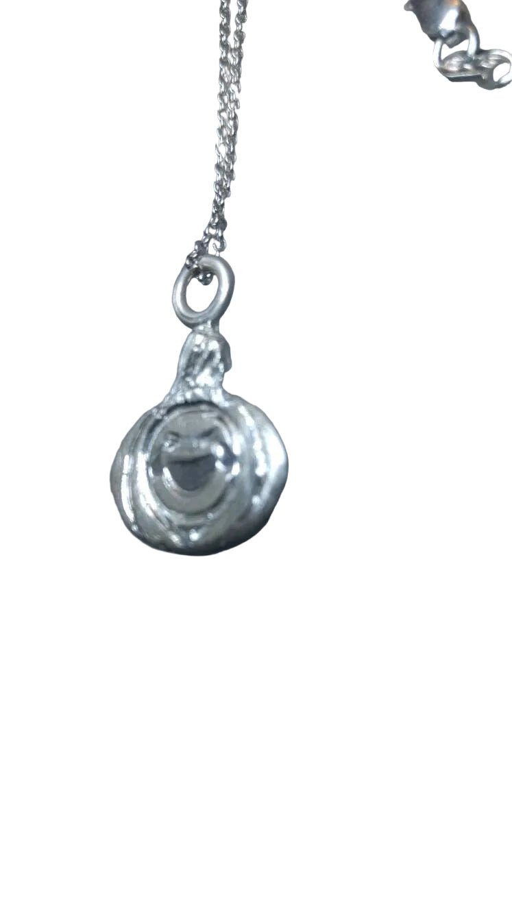 Pumpkin Halloween Charm Laughing Jack-o'-lantern Pendant Fine Silver - Gems by Gigi