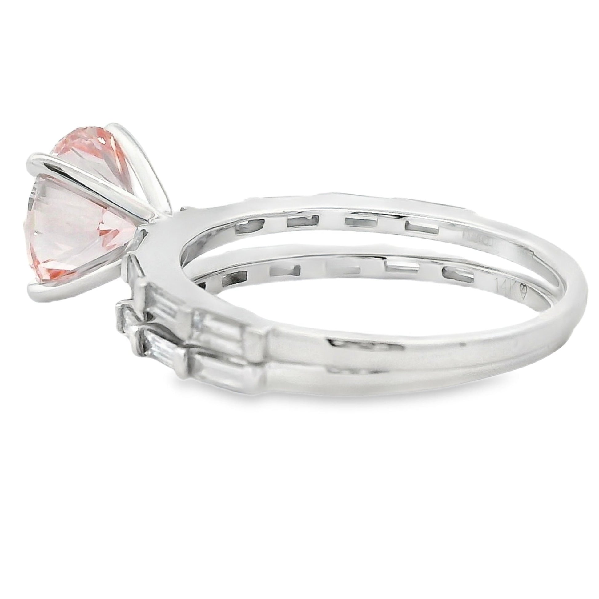 Round Pink Lab Grown Diamond Bridal Set 14kt White Gold 2.75cttw - Gems by Gigi