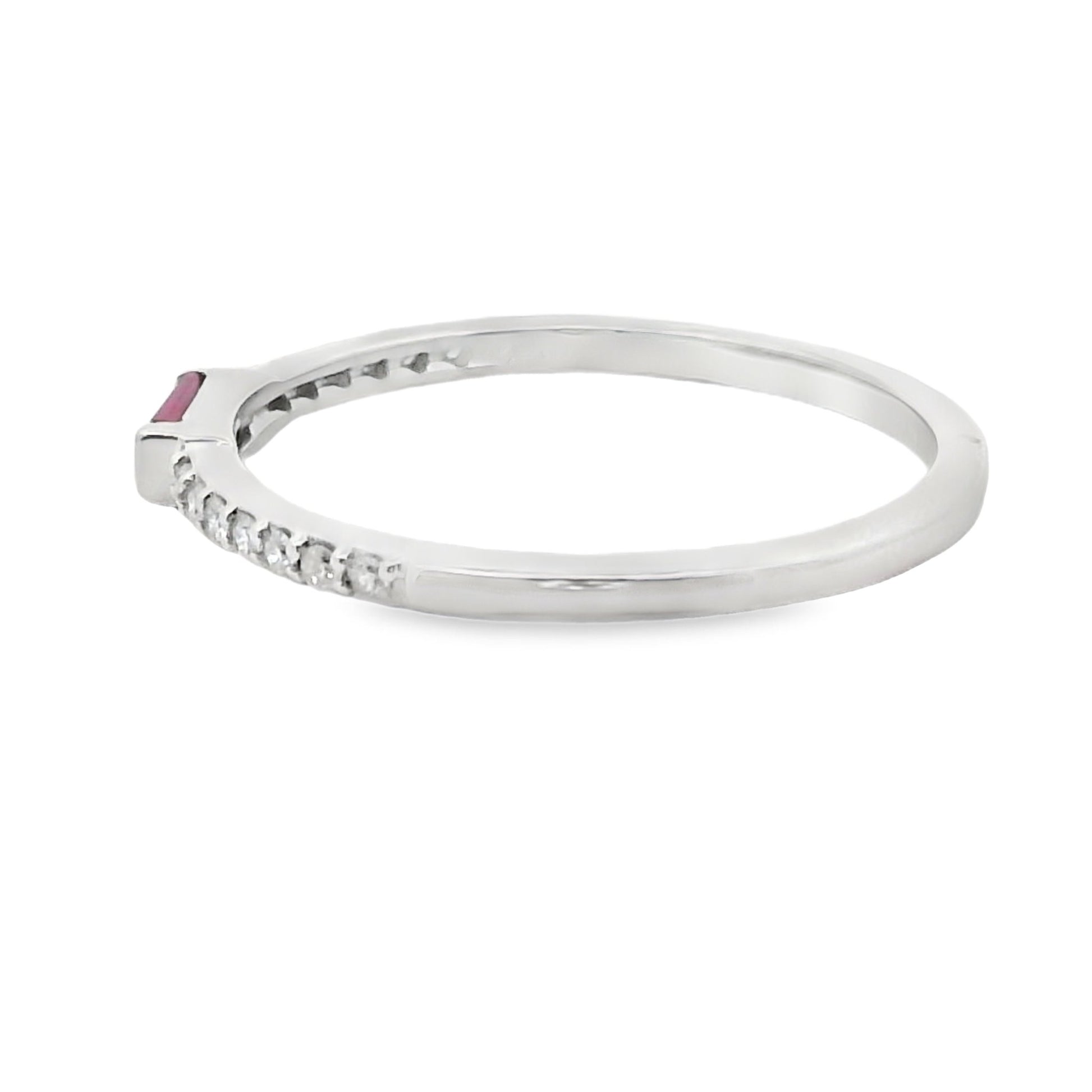 Ruby Diamond Stackable Band Ring 14kt Gold - Gems by Gigi