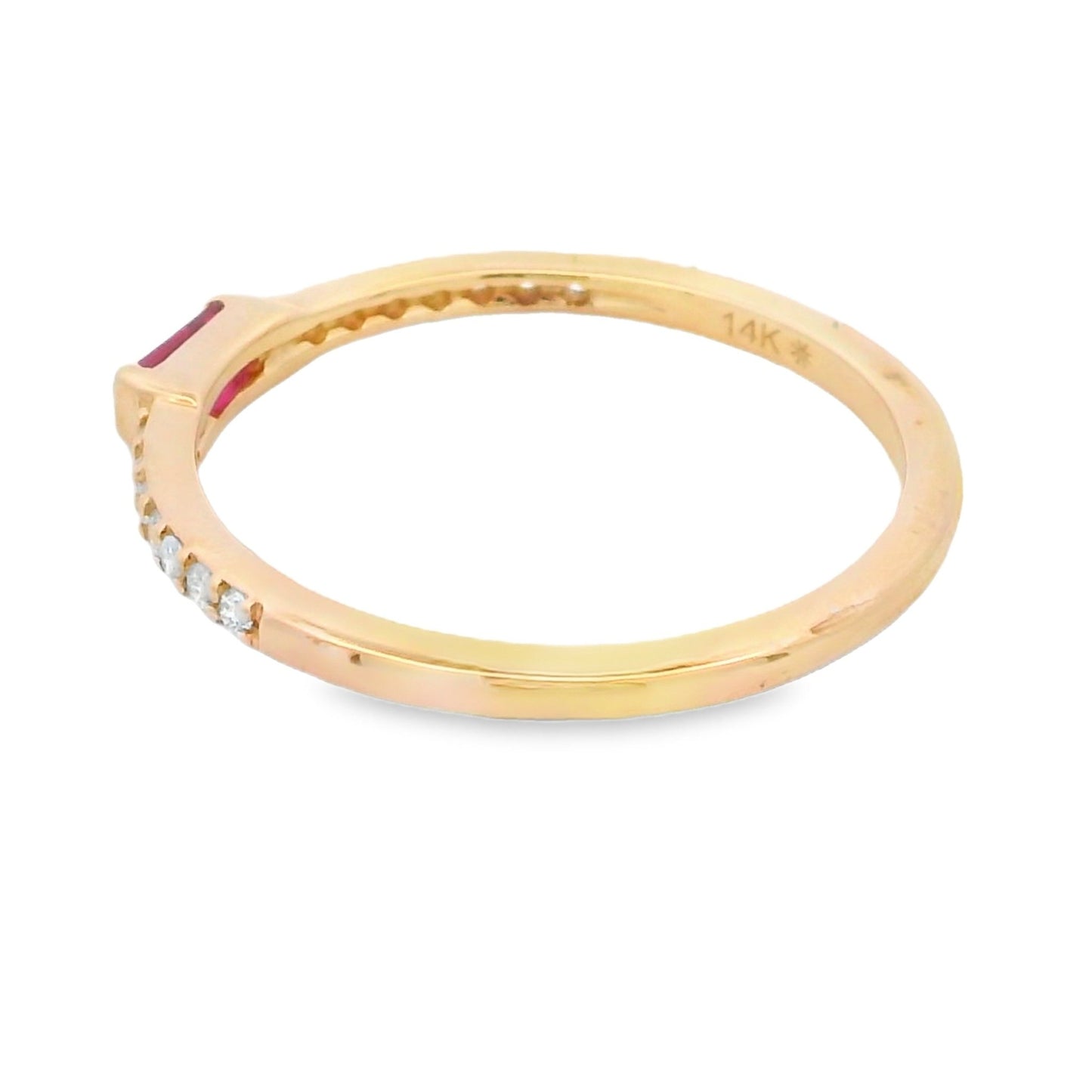 Ruby Diamond Stackable Band Ring 14kt Gold - Gems by Gigi