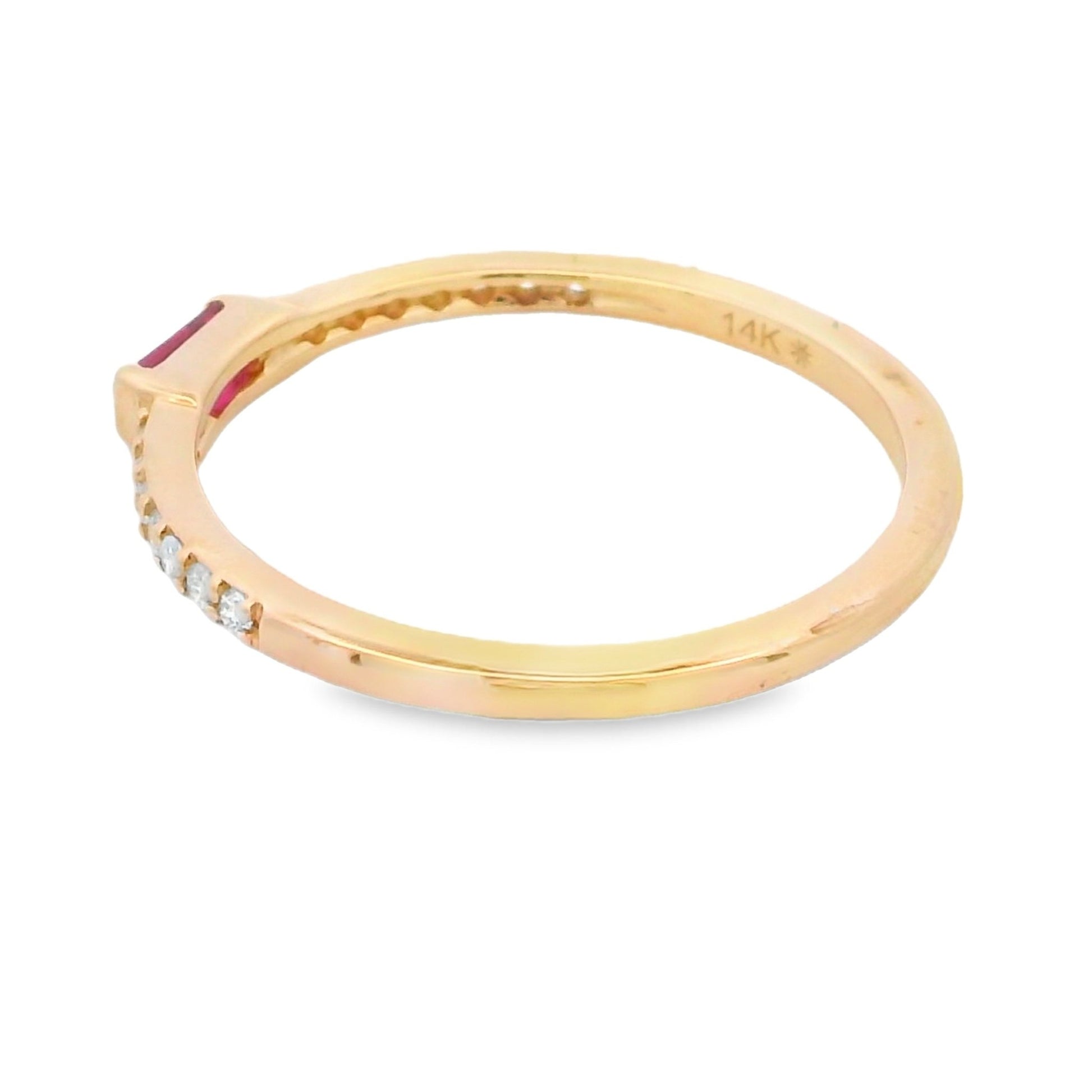 Ruby Diamond Stackable Band Ring 14kt Gold - Gems by Gigi