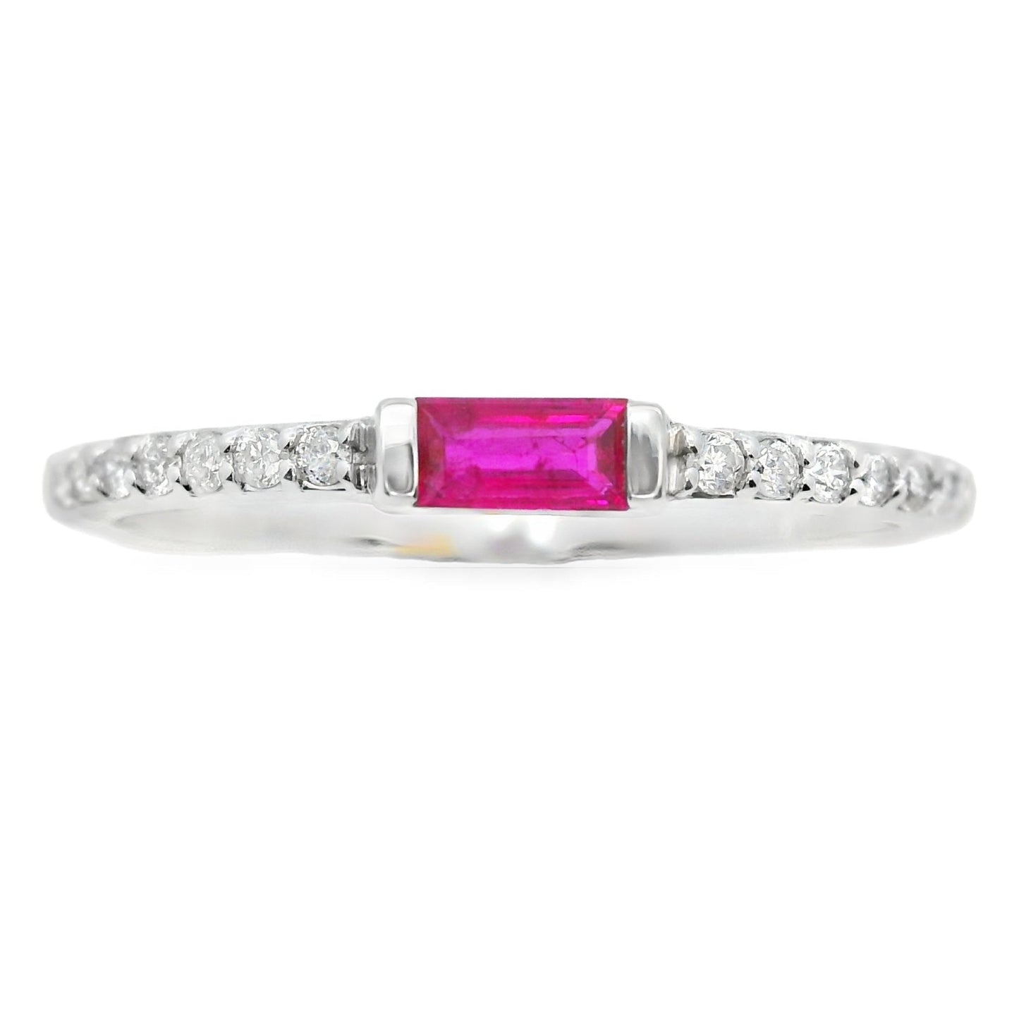 Ruby Diamond Stackable Band Ring 14kt Gold - Gems by Gigi