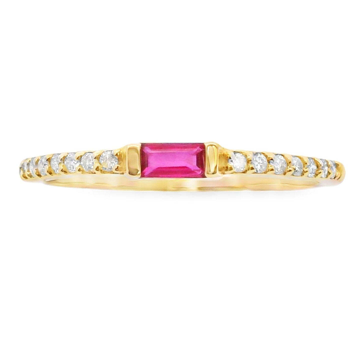 Ruby Diamond Stackable Band Ring 14kt Gold - Gems by Gigi