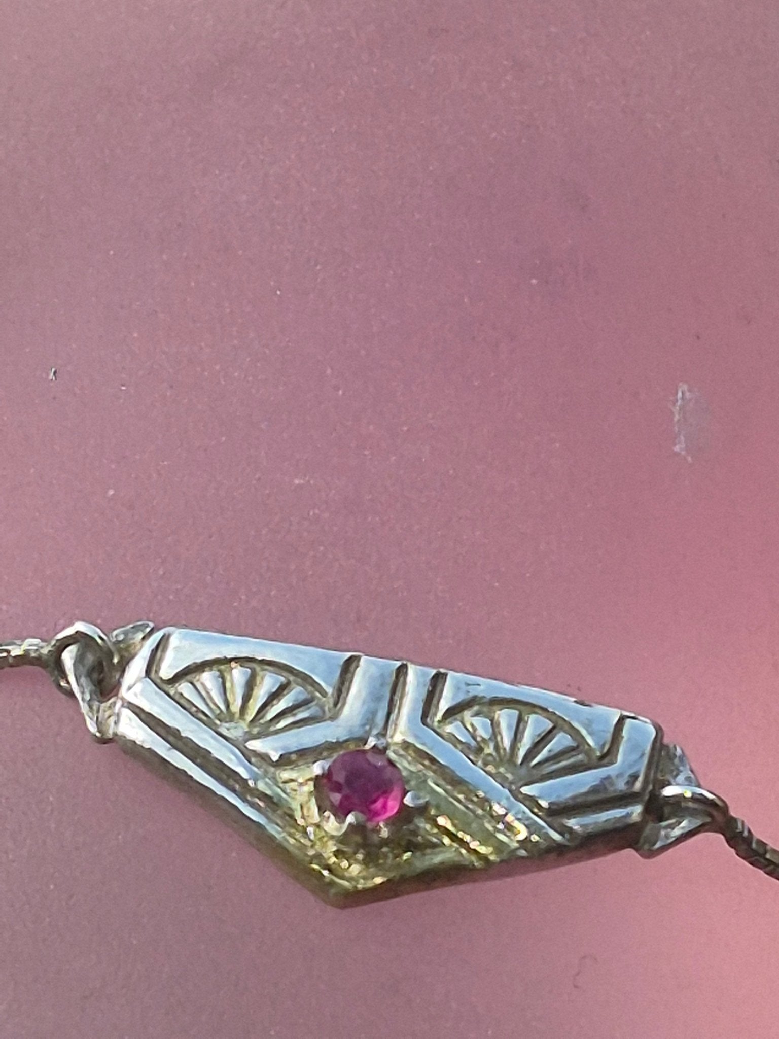 Ruby Fan Bolo Bracelet Fine Silver 22kt Yellow Gold - Gems by Gigi