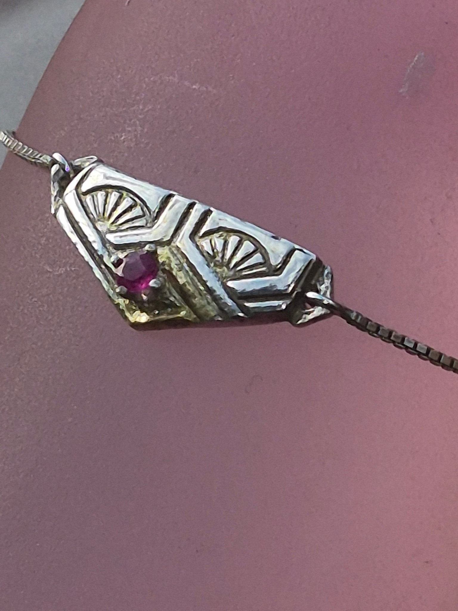 Ruby Fan Bolo Bracelet Fine Silver 22kt Yellow Gold - Gems by Gigi
