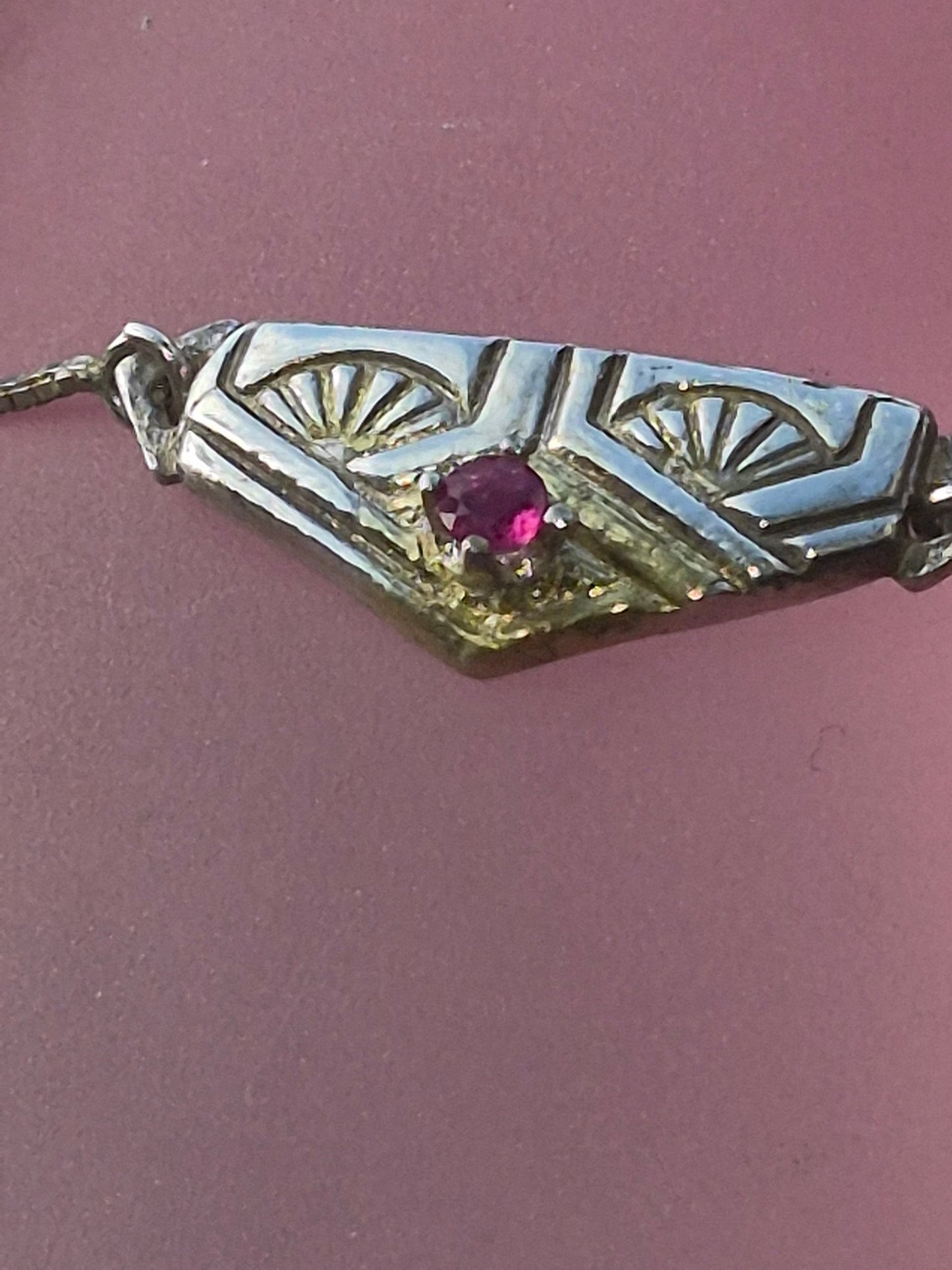 Ruby Fan Bolo Bracelet Fine Silver 22kt Yellow Gold - Gems by Gigi