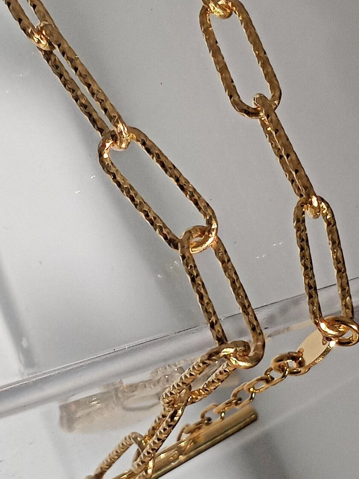 Vermeil Paperclip Heart Necklace with Toggle Chain
