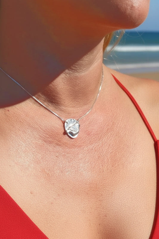 Sapphire Bird Pendant Necklace Textured Background Fine Silver - Gems by Gigi