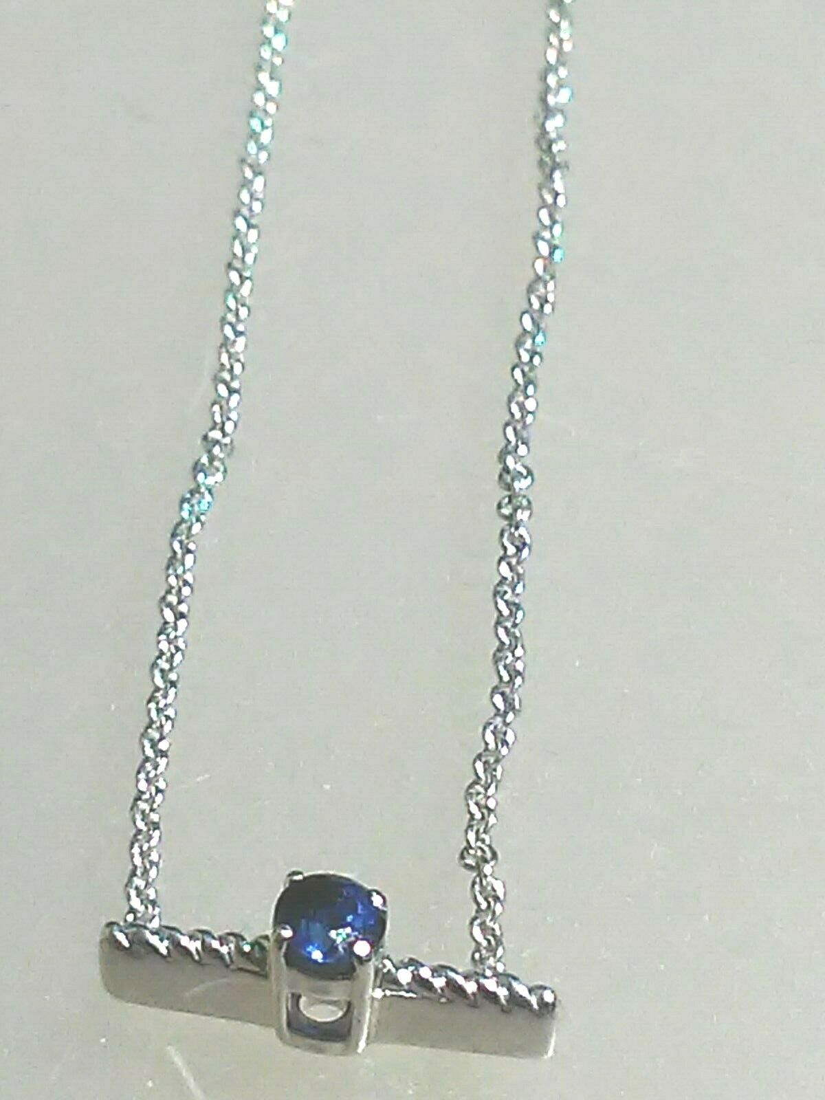 Sapphire Solitaire Festoon Necklace Sterling Silver - Gems by Gigi