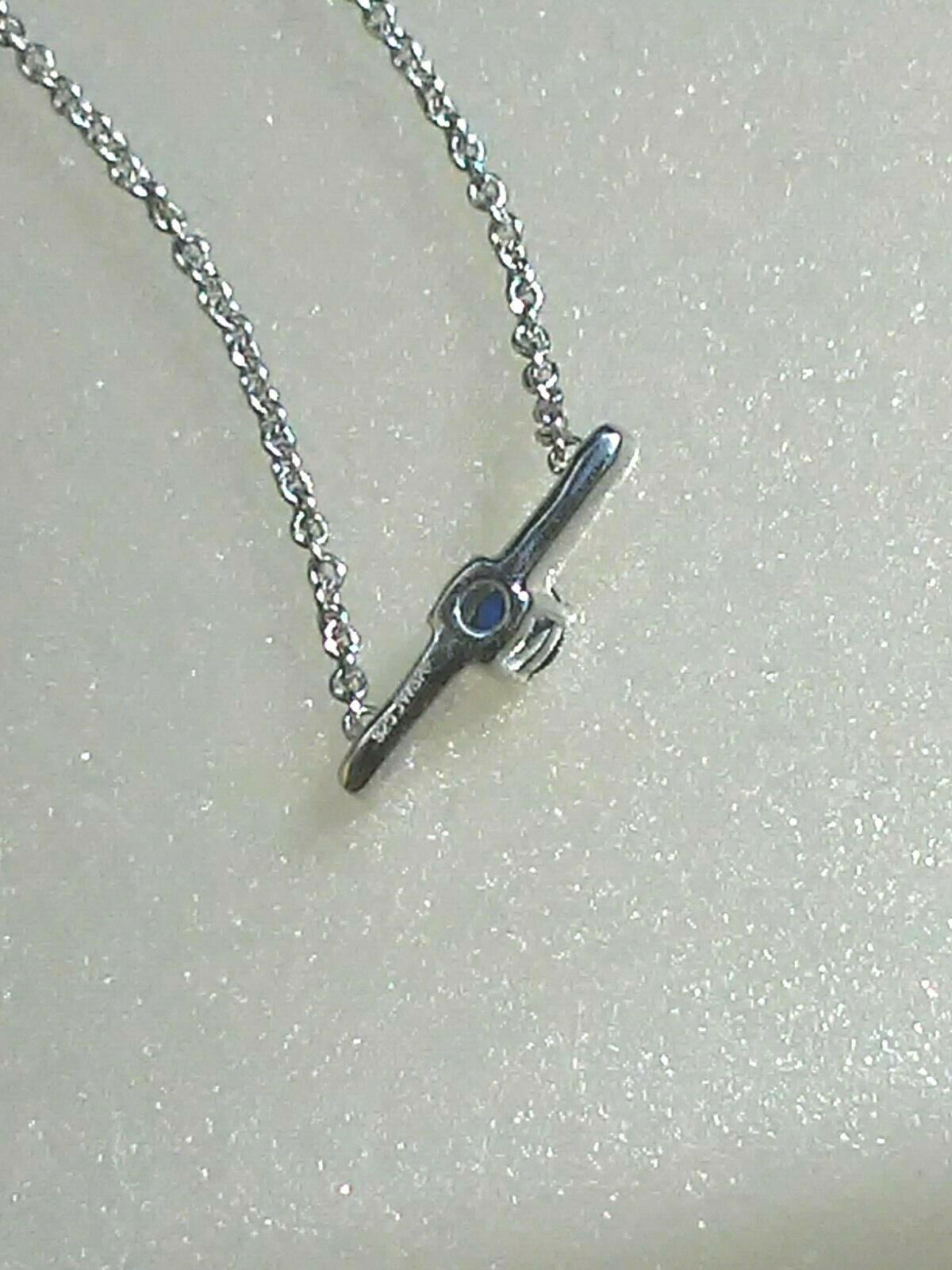 Sapphire Solitaire Festoon Necklace Sterling Silver - Gems by Gigi