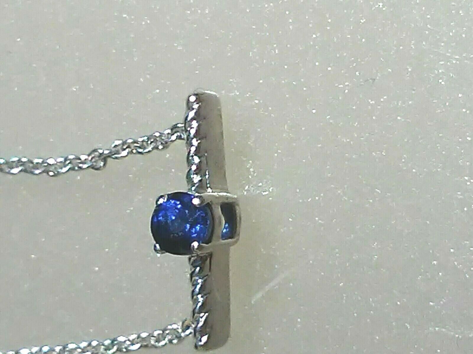 Sapphire Solitaire Festoon Necklace Sterling Silver - Gems by Gigi