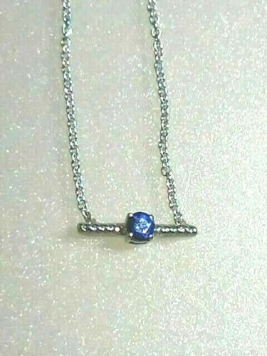 Sapphire Solitaire Festoon Necklace Sterling Silver - Gems by Gigi