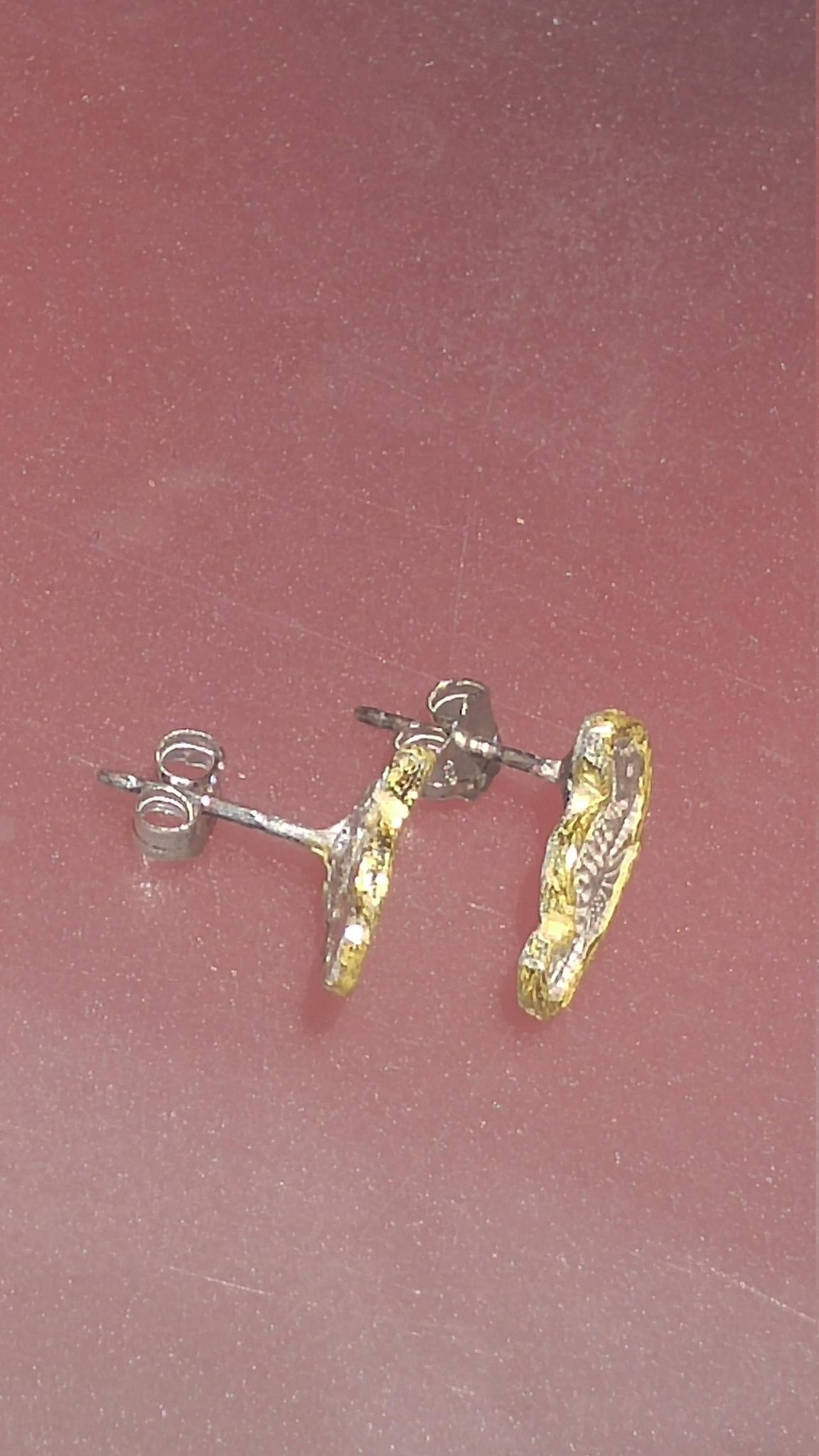 Seahorse Stud Earrings Fine Silver 22kt Gold - Gems by Gigi