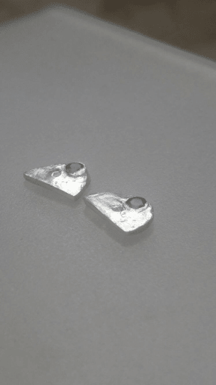 Semi Circle Sapphire Earring Jackets with Studs Fine Silver - Gems by Gigi