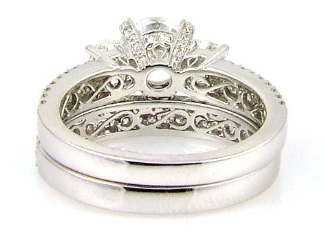 Simon G Diamond Semi Mount Bridal Set White Gold 18kt - Gems by Gigi