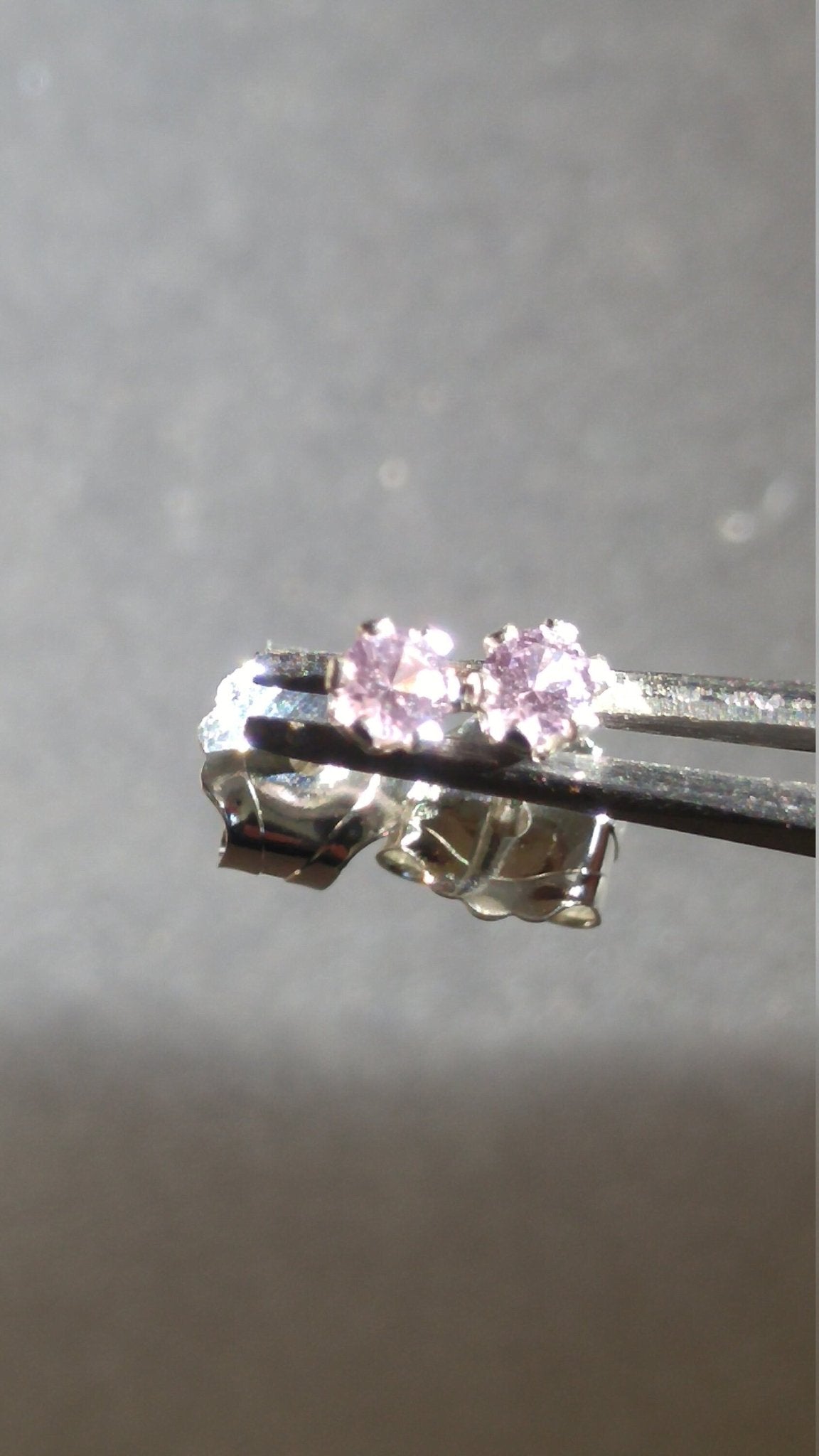 Small 2mm Lavender Sapphire Stud Earrings Sterling Silver - Gems by Gigi