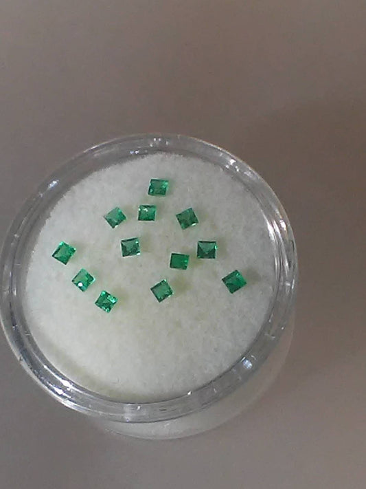 Square Colombian Emerald Gem Lot 0.40ct 1.5 - 1.8mm 12 gems - Gems by Gigi