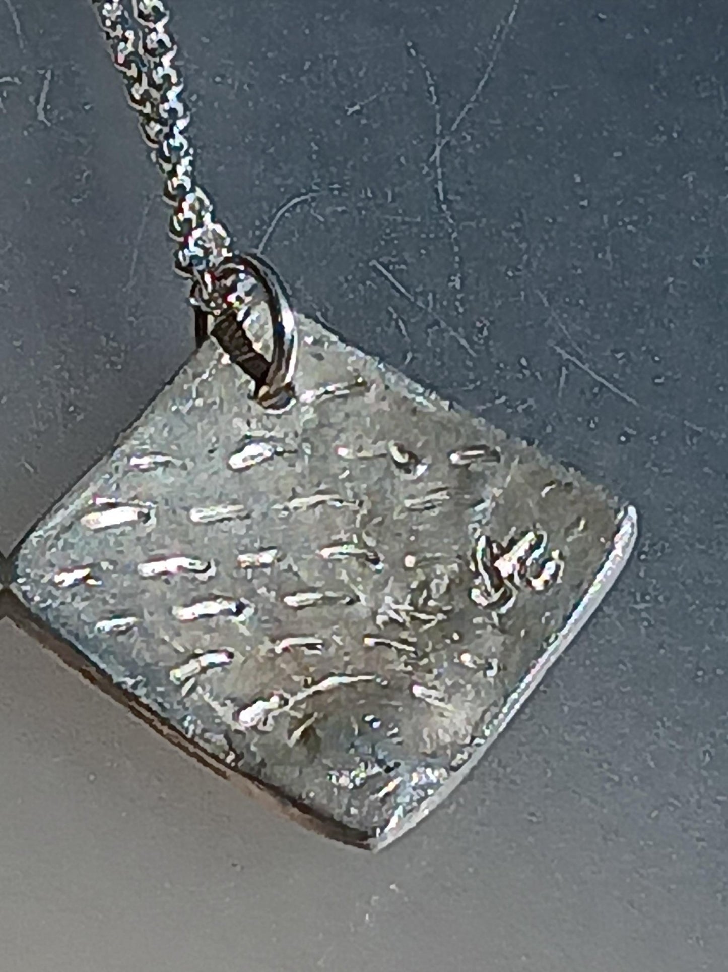 Square Emerald Two Tone Peacock Pendant Fine Silver 22kt Gold - Gems by Gigi