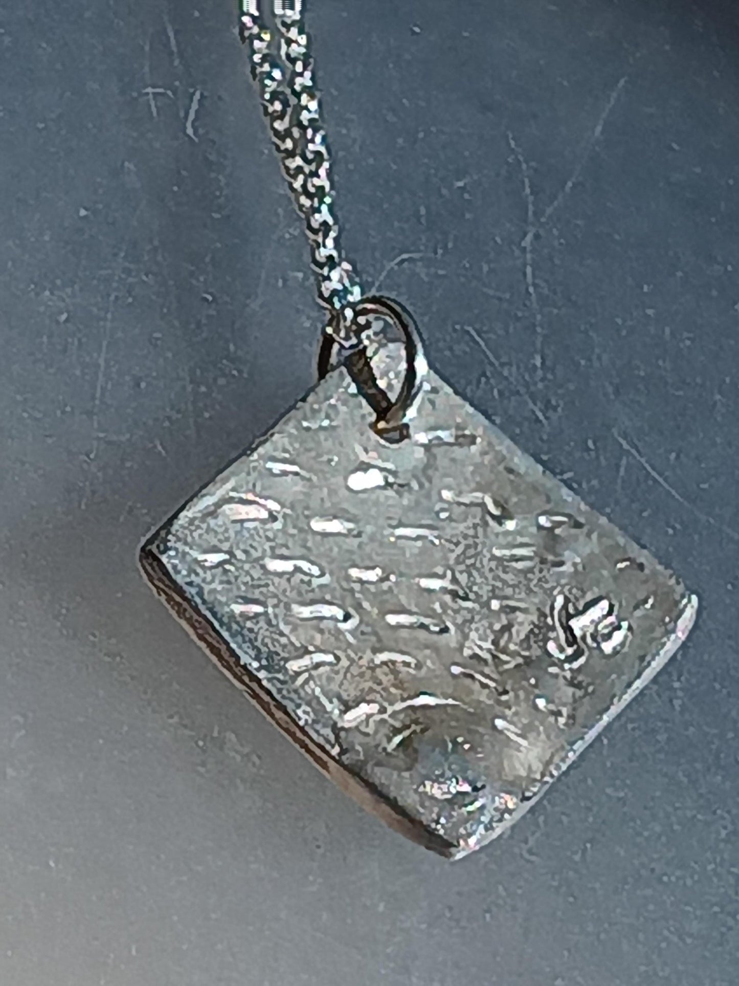 Square Emerald Two Tone Peacock Pendant Fine Silver 22kt Gold - Gems by Gigi