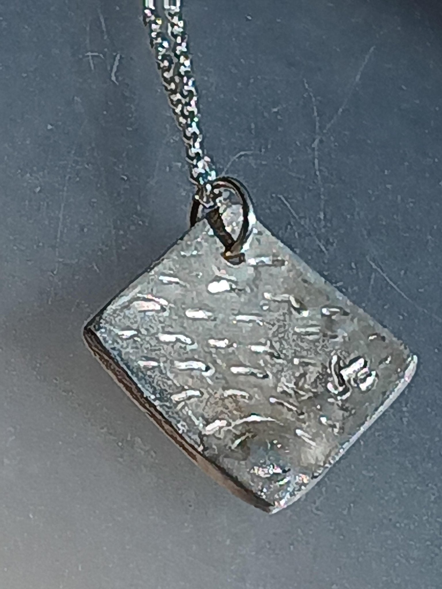Square Emerald Two Tone Peacock Pendant Fine Silver 22kt Gold - Gems by Gigi