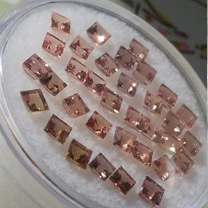 Square Padparadscha Sapphire Suite - Gems by Gigi