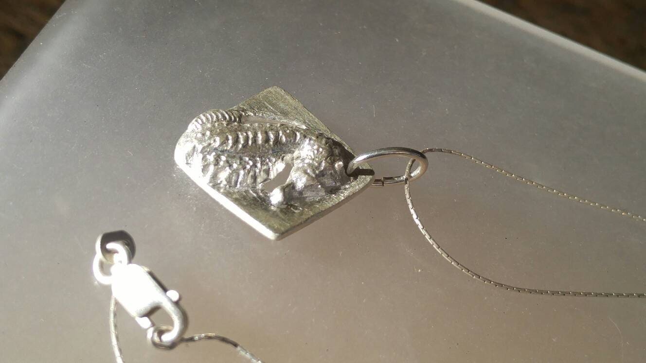 Square Seahorse Pendant Fine Silver - Gems by Gigi