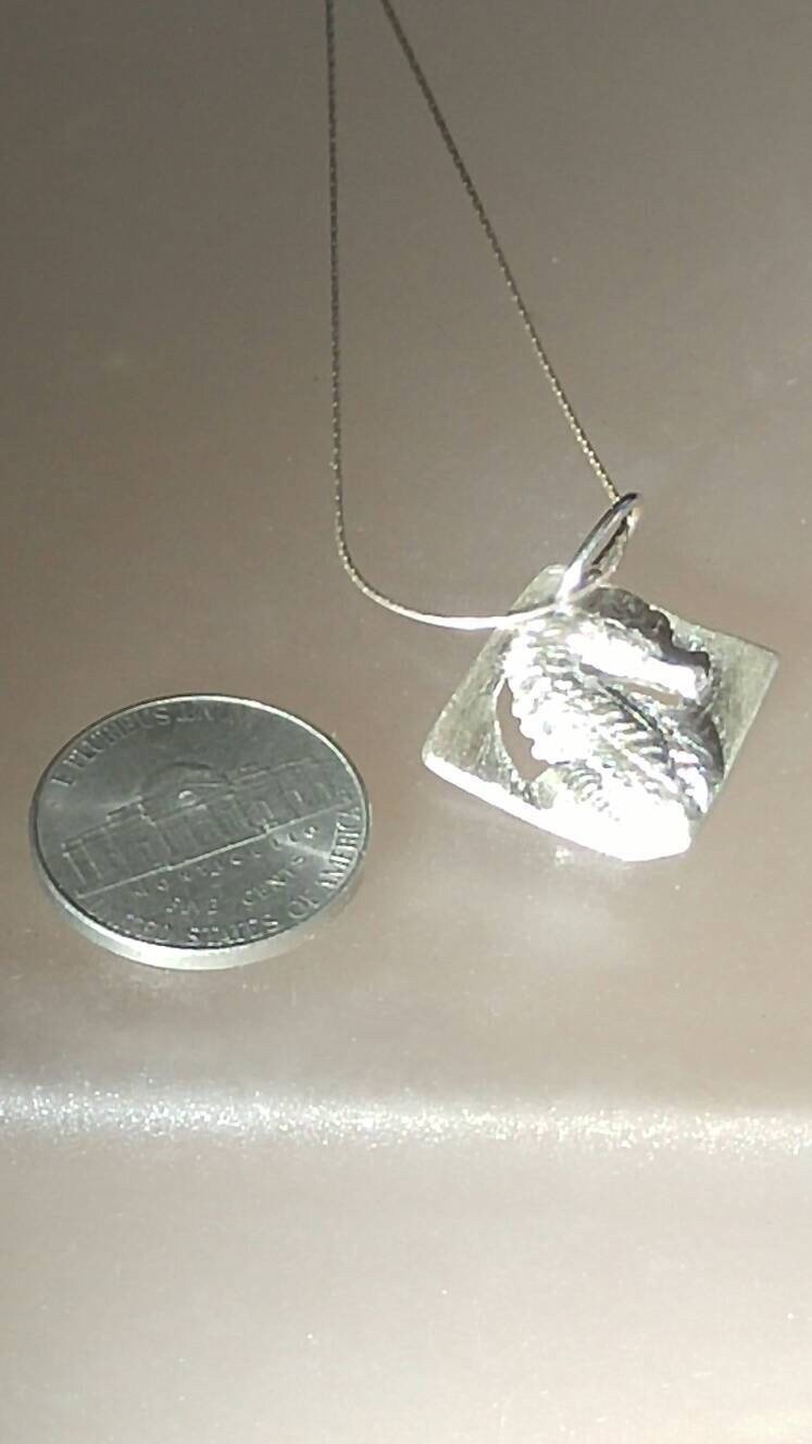 Square Seahorse Pendant Fine Silver - Gems by Gigi