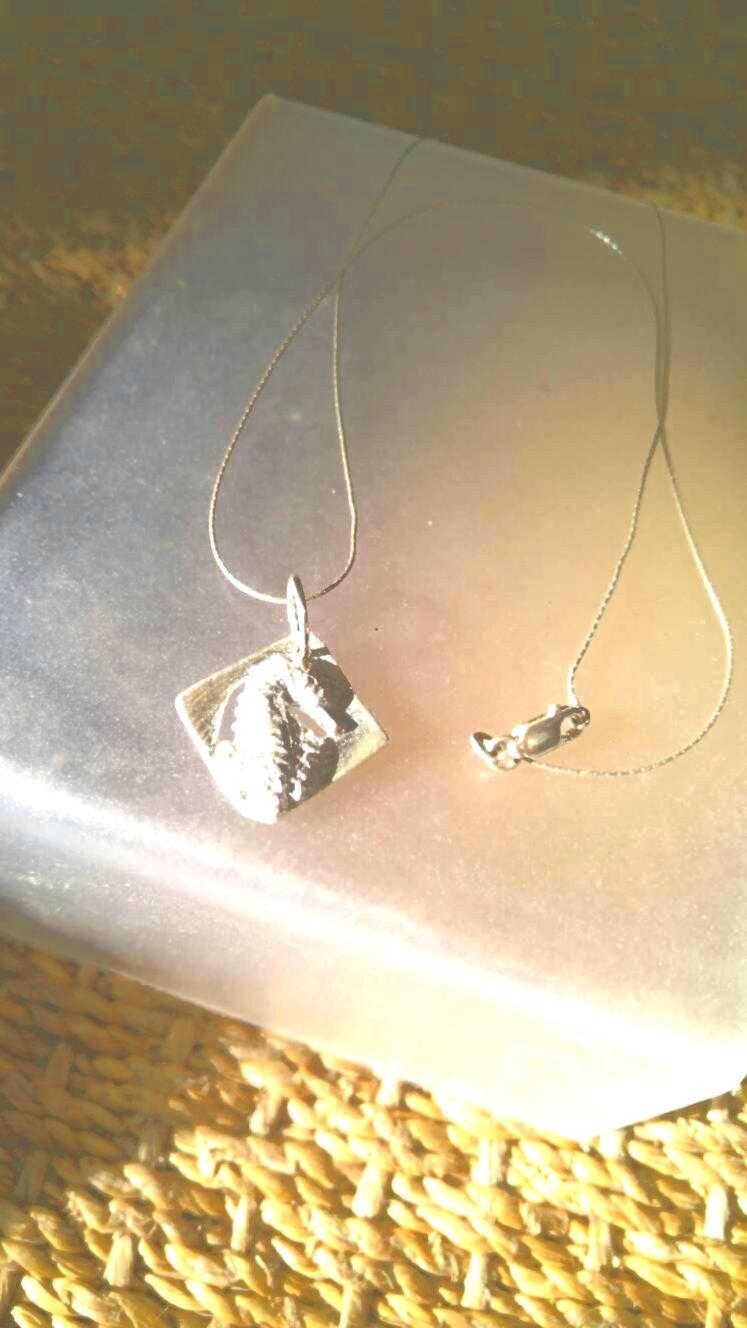 Square Seahorse Pendant Fine Silver - Gems by Gigi