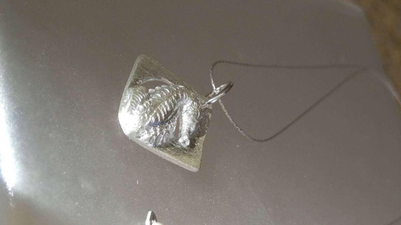 Square Seahorse Pendant Fine Silver - Gems by Gigi