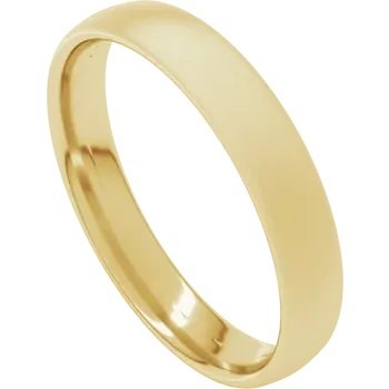4mm Matte Finish Gold Wedding Band Yellow Gold Size 9
