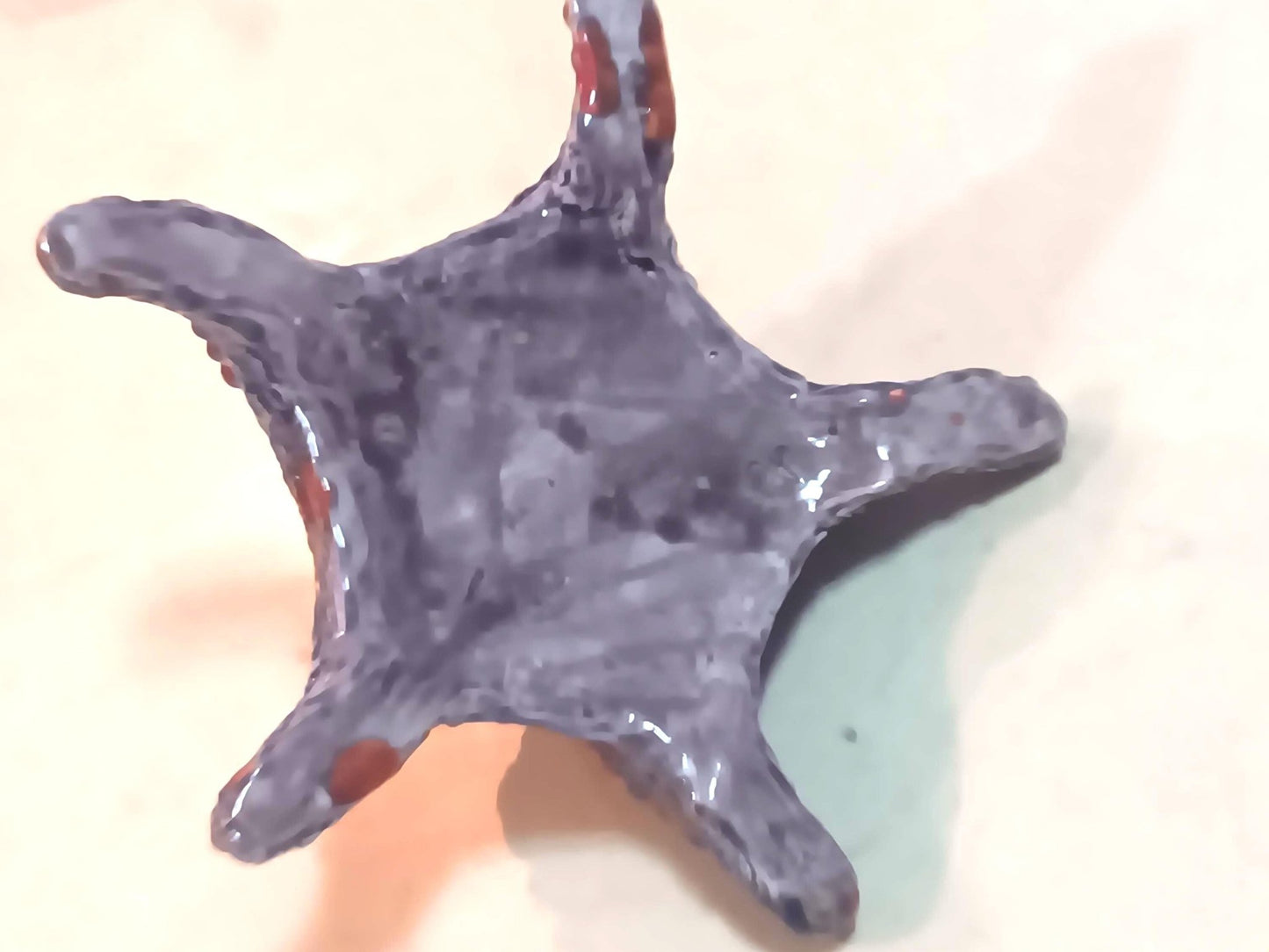 Starfish inspired Ceramic Candle Holder or Vase Purple Red - Gems by Gigi