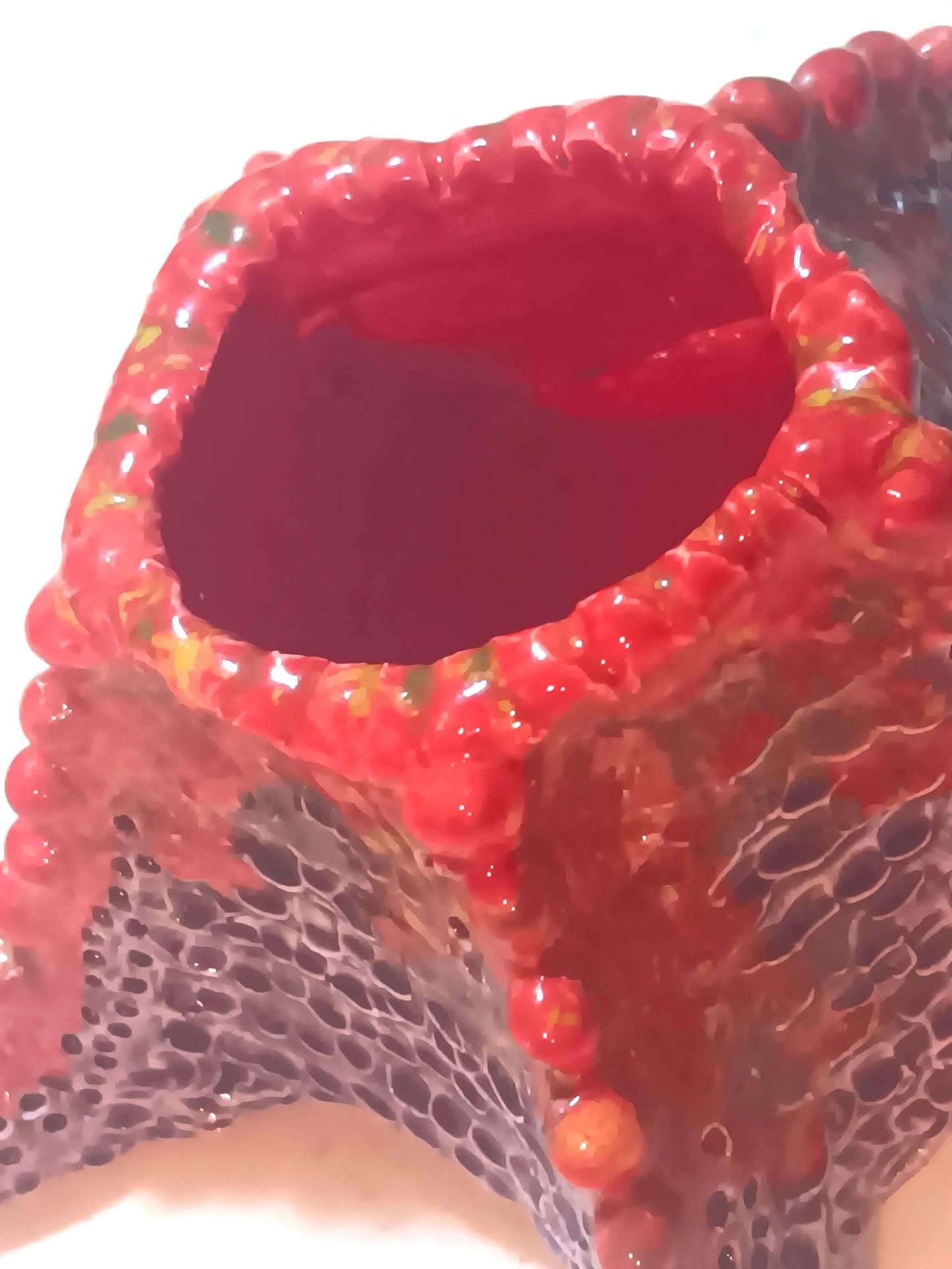 Starfish inspired Ceramic Candle Holder or Vase Purple Red - Gems by Gigi