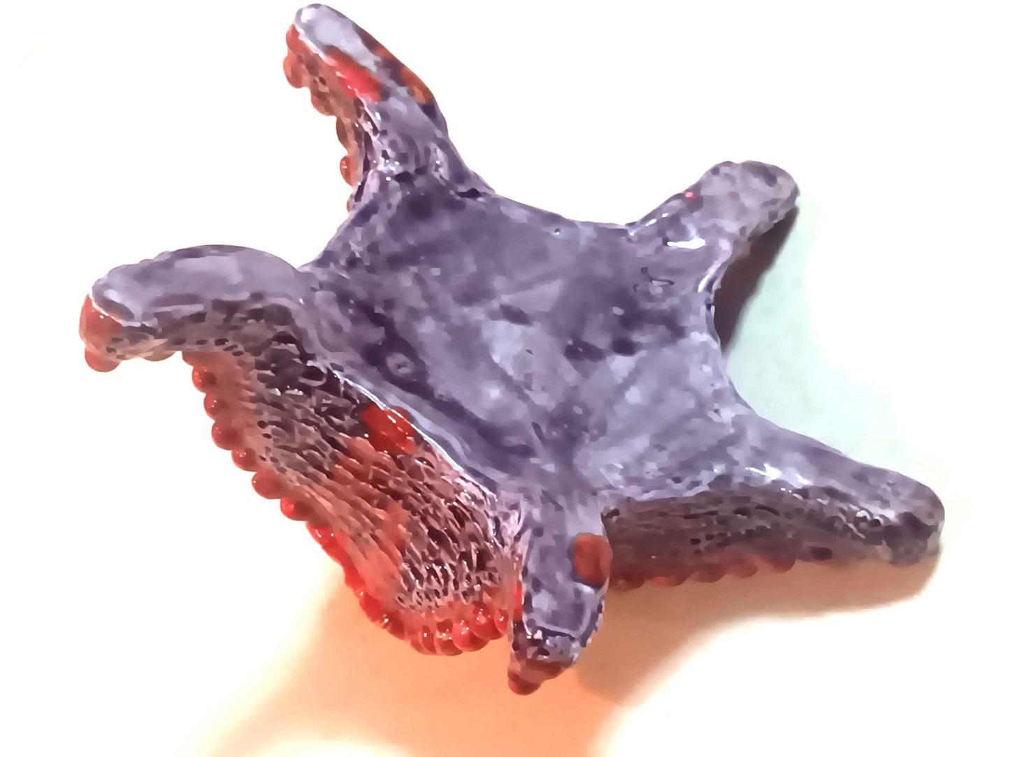 Starfish inspired Ceramic Candle Holder or Vase Purple Red - Gems by Gigi