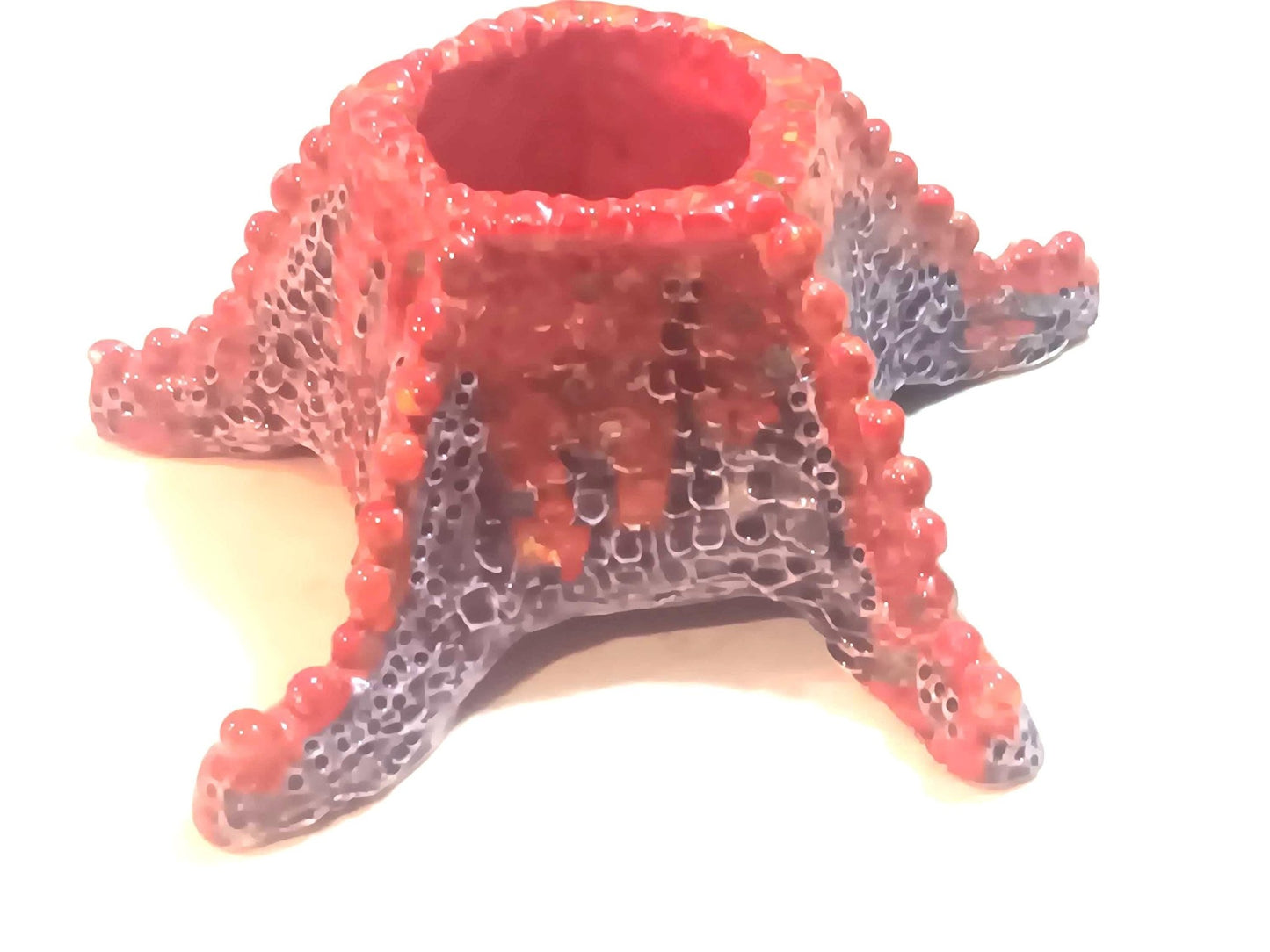 Starfish inspired Ceramic Candle Holder or Vase Purple Red - Gems by Gigi