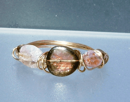 Watermelon Tourmaline Band Ring 14kt Handmade