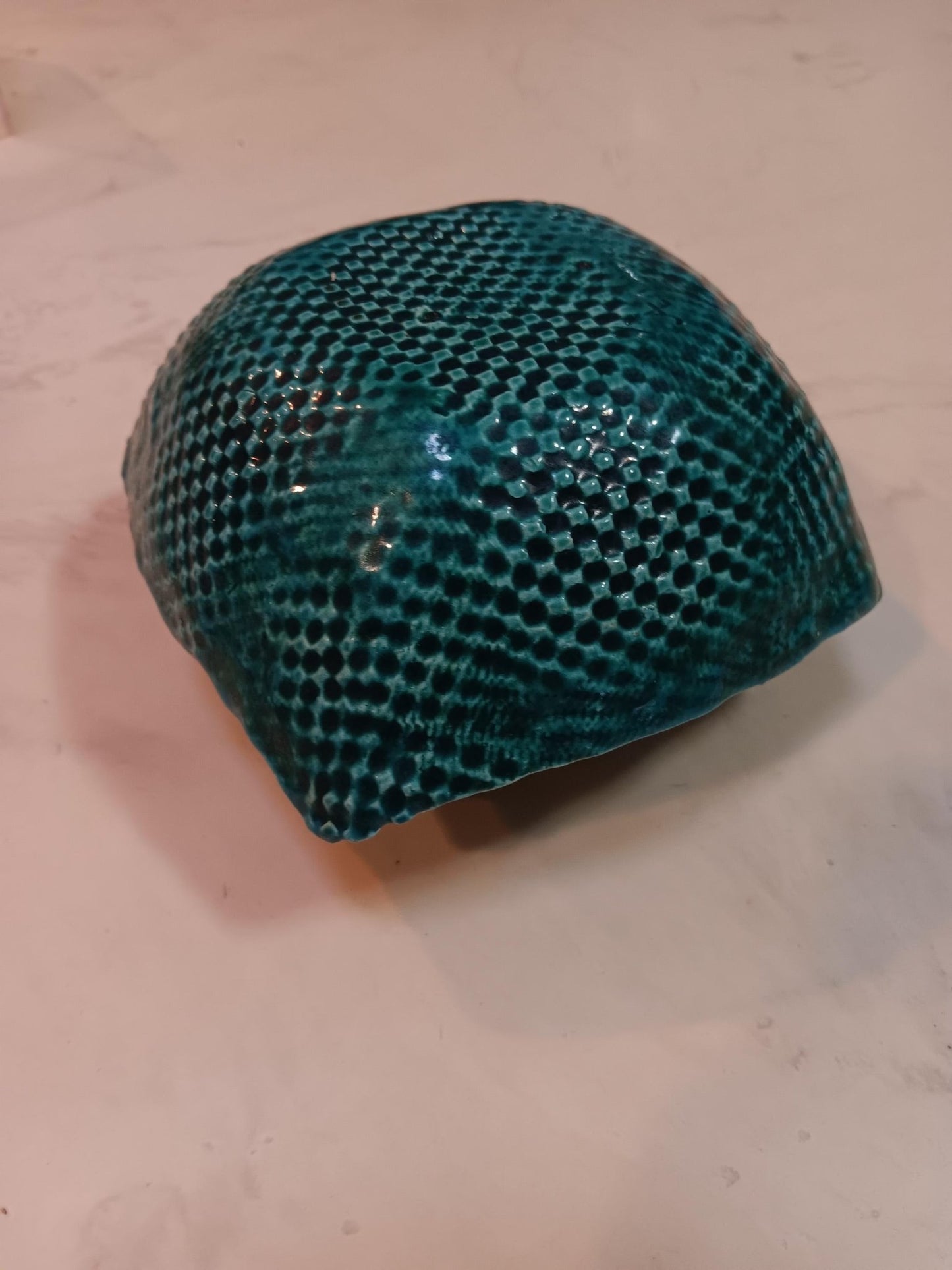 Textured Glazed Blue Square Ceramic Bowl - Gems by Gigi