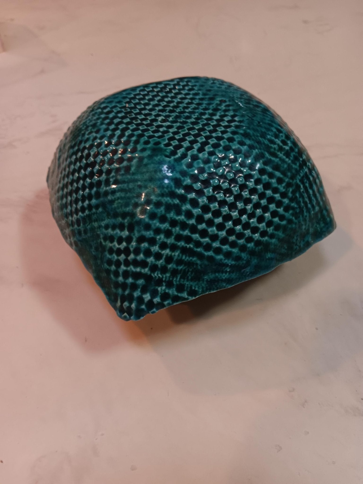 Textured Glazed Blue Square Ceramic Bowl - Gems by Gigi